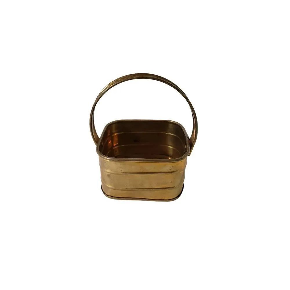 Square Brass Bucket w/Handle